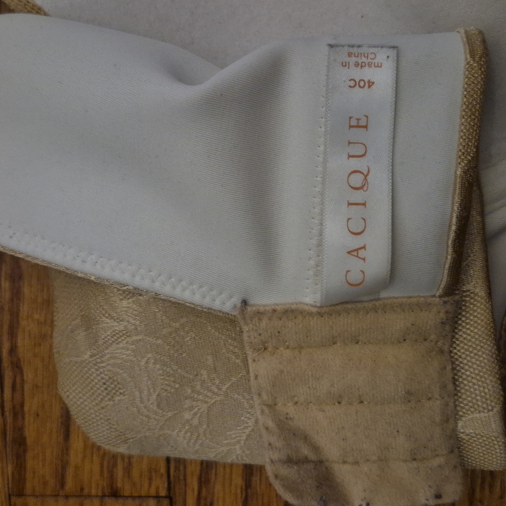 Cacique Lightly Lined Full Coverage Floral Bra Sz 40C Taupe Tan Lane Bryant Wide - Picture 3 of 8